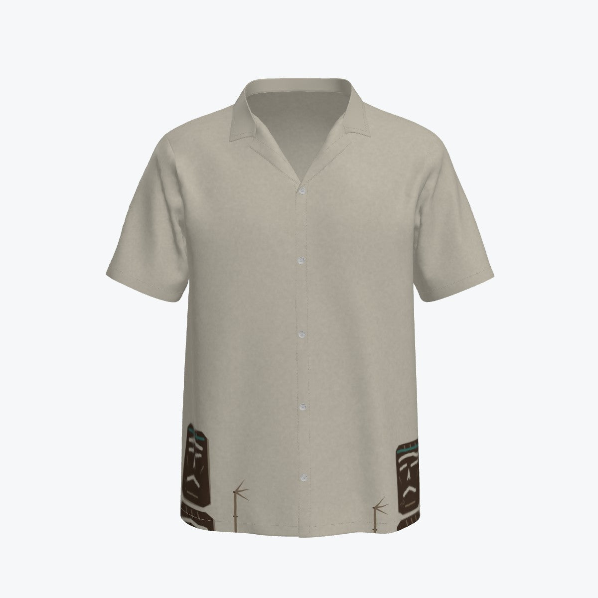 Tiki Nights — Bone Hawaiian Shirt